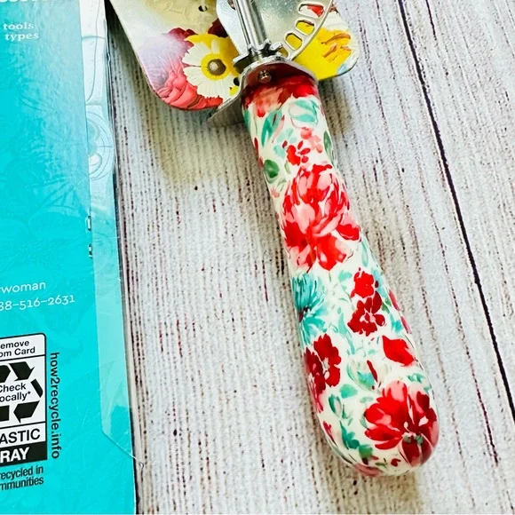 The Pioneer Woman Stainless Ice Creak Scoop Floral Set NEW - Picture 3 of 6